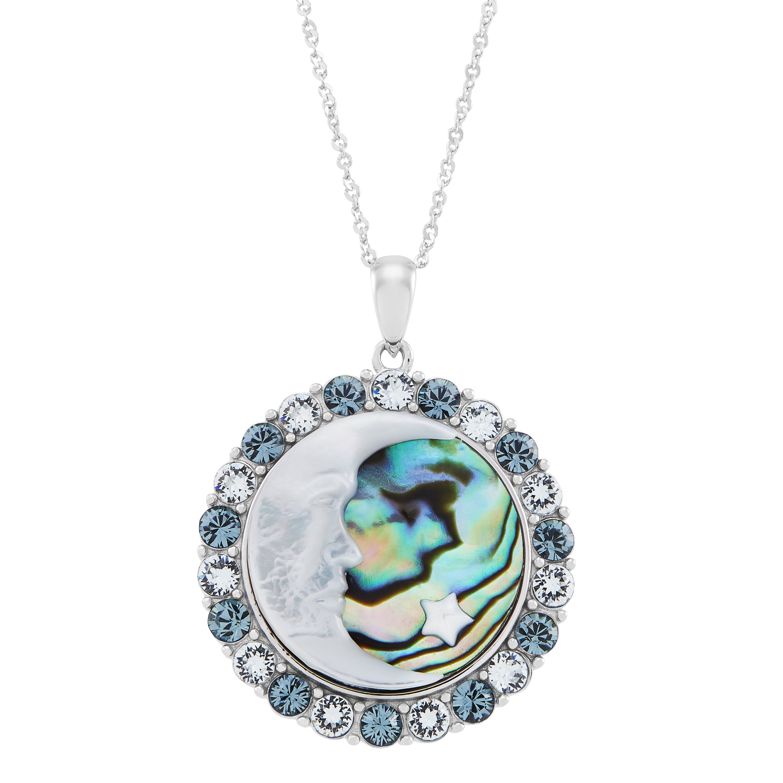 Sterling Silver 1" Magic Healing Aurora Borealis Crystal Teardrop Charm Pendant