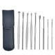thumbnail image 1 of Kit portátil de 9 piezas para la eliminación de cerumen, herramienta de limpieza de cerumen de acero inoxidable para acupuntura de oídos y cuchara para oídos, 1 of 1