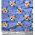 thumbnail image 1 of Soimoi Moss Georgette Fabric Leaves & Wild Flower Floral Printed Fabric 1 Yard 42 Inch Wide, 1 of 3