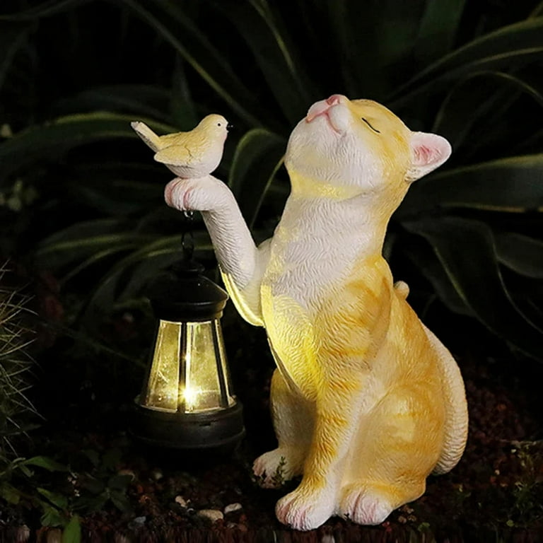 Cat solar light garden clearance