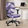 thumbnail image 3 of SCRAWLGOD Marble Print White Violet Comfy Cover for Office Chair Seat Non-Slip Removable Rotating Chair Cover Breathable Dustproof Computer Desk Chair Seat Covers, 2 PCS, 3 of 7