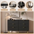 thumbnail image 4 of 6 Drawer White Double Dresser, Wood Chest of Drawers, Modern Storage Cabinet Organizer for Bedroom, Living Room, 4 of 7