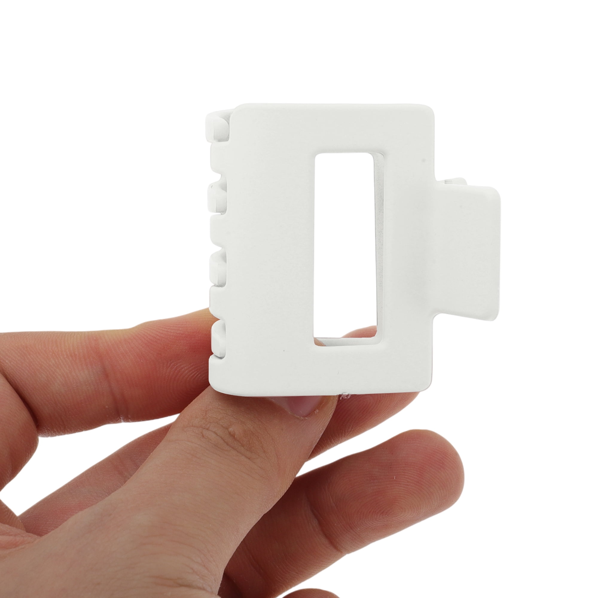 Unique Bargains Rectangle Frosted Hair Clips 1 Piece Hair Accessory Home Use White
