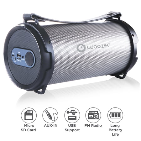 woozik bluetooth speaker rockit carrying strap fm radio indoor led outdoor