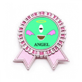 thumbnail image 1 of Criatura verde Angel emoción feliz Insignia broche Medalla rosa premiada, 1 of 3