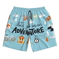 thumbnail image 3 of Uemuo Let's Go on an Adventure Pattern Men's Swim Trunks Hawaiian Beach Bathing Suit Swimsuits Beach Quick-Dry Shorts with Pockets-Small, 3 of 9