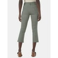 thumbnail image 3 of Time and Tru Women's High Rise Button Fly Straight Leg Crop Jeans, 25" Inseam, Sizes 0-22, 3 of 5