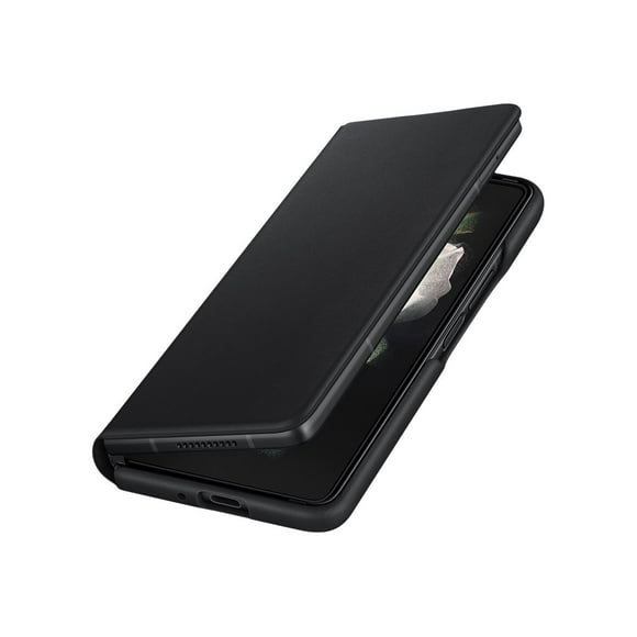 Samsung EF-FF926 - Flip cover for cell phone - leather - black - for Galaxy Z Fold3 5G