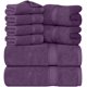 thumbnail image 1 of Juego de toallas Utopia Towels, 8 unidades, 600 g/m², 100% algodón, color ciruela, 1 of 9