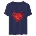 thumbnail image 5 of Chemises à Manches Courtes pour Femmes Adulte Mode Manches Courtes Col Rond Saint-Valentin Imprimé Blouse Décontractée T-Shirt Hauts Chemise Femmes Blouses à Manches Courtes Femmes Hauts à Manches Courtes, 5 of 5
