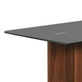 thumbnail image 2 of Liam 22 Inch Square Side End Table Brown Wood Pedestal Base Glass Top - Saltoro Sherpi, 2 of 6