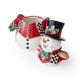 thumbnail image 3 of Spode Christmas Tree Black & White Snowman Cookie Jar - 13-Inch Ceramic Candy Storage Jar with Lid - Decorative Christmas Cookie Container for Holiday Kitchen Counter Displays, Treats, and Gifts, 3 of 6