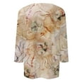 thumbnail image 5 of JULMCOMO Half Sleeve Blouses for Women Dressy Casua Summer Crew Neck T Shirts Work Floral Print Tops Plus Size Dressy Casual Tunics Shirts Beige 3XL, 5 of 5