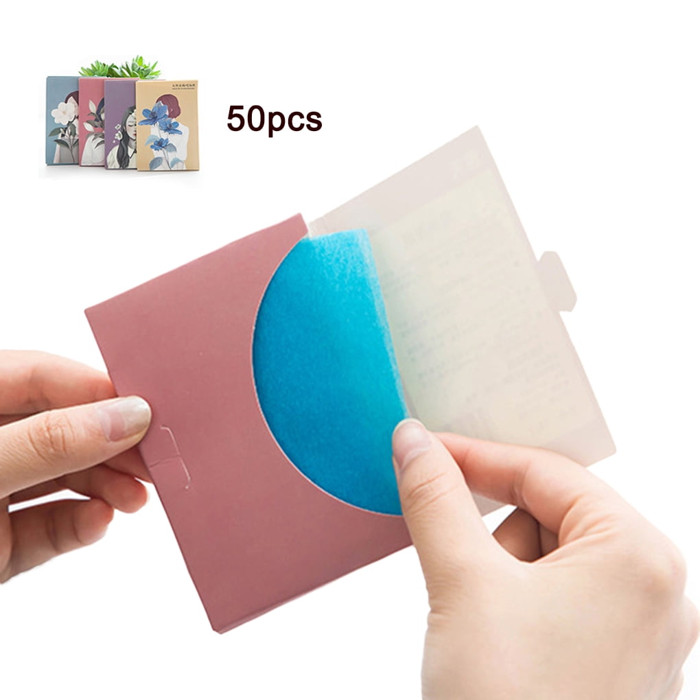 50PCS/Set Portable Facial Absorbent Paper Oil Control Tissue Absorbing Sheet Oily Face Cleansing Matting Tissue - by ROBOT-GXG