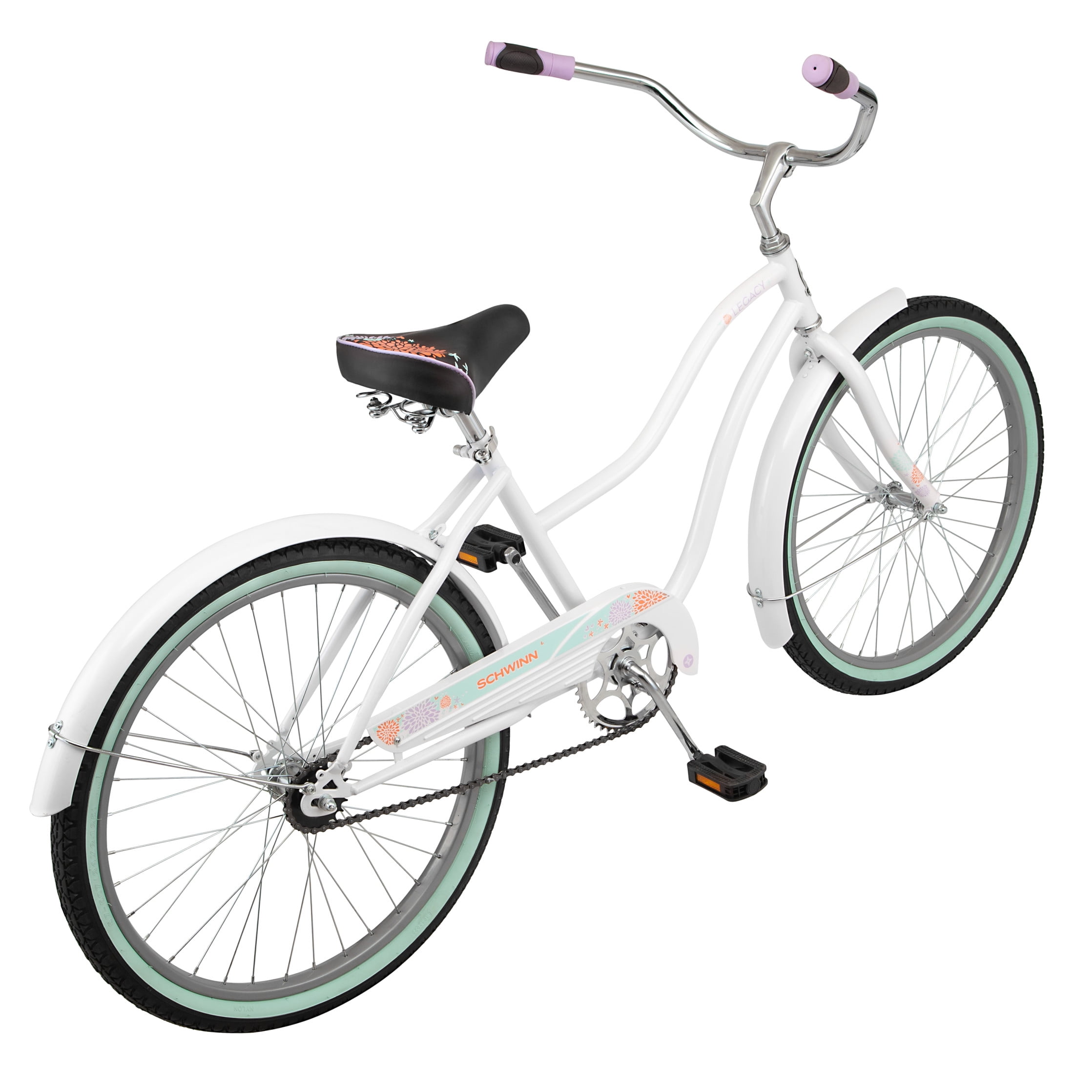 Schwinn Legacy Cruiser Bike, 24 Inch Wheel, Single Speed, White