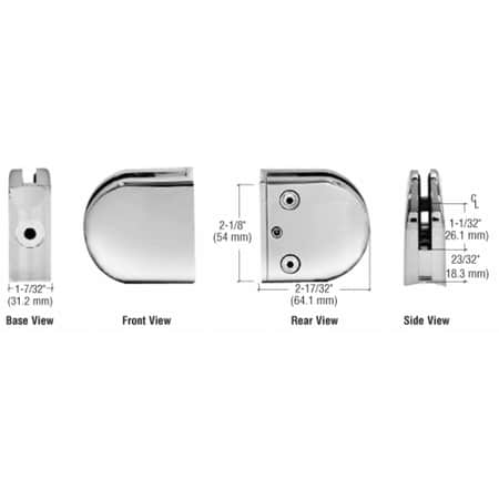 Crl Polished Stainless Z Series Round Type 2 Radius Base Crl Polished Stainless Z Series Round Type 2 Radius Base Steel Clamp For