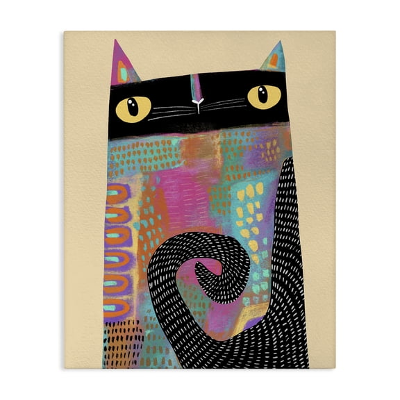 Stupell Industries Bohemian Stylized Colorful Cat Canvas Art, 16 x 20, by Gabriela Avila