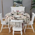 thumbnail image 2 of Paw Prints and Bones Round Tablecloth 60"x60",Wrinkle Wipeable Table Cloth for Kitchen Dining Room Picnic Patio Party, 2 of 6