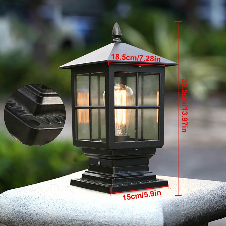 Oriental Tradition Garden Column Light - Black Stainless Steel, IP65 Waterproof, 50cm Height