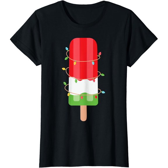 Christmas in July Tshirt Popsicle Summer Graphic T-Shirt