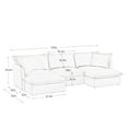 thumbnail image 2 of Corduroy Couch U-Shape 3 Seater Sectional Sofa, Living Room Couch with Deep Seats & French Edges, Modular Cloud Couch with Big Pillows, Slipcovered for Apartment, Gray, 2 of 14
