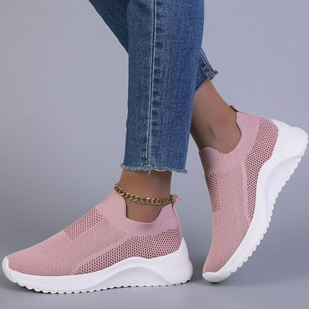 

NECHOLOGY Sneakers Women Size 8.5 Wide For Women Casual Sport Shoes Mesh Running Shoes Slip Backless Sneakers for Women Pink 8