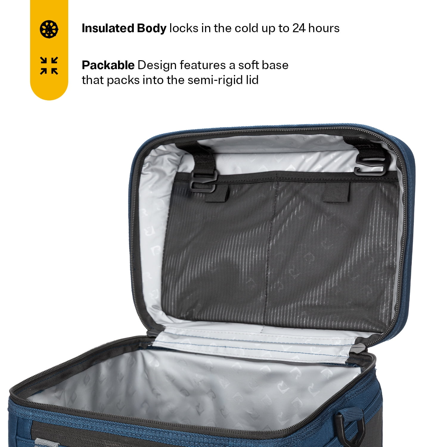 RTIC 15-Can, 16 Qt, Collapsible Soft Cooler with Bottle Opener, Navy