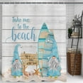 thumbnail image 2 of Beach Shower Curtain, Funny Gnomes Take Surfboard on Beach Shower Curtain Set, Ocean Nautical Shower Curtain for Bathroom, Life is Batter at The Beach Shower Curtain for Kids with Hooks (69X70), 2 of 4