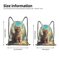 thumbnail image 2 of Xecao Sunshine Cloud Cute Cat Pattern Sports Drawstring Backpack - String Swim Gym Bag with Wet Proof Pocket for Women&Men-Medium, 2 of 6