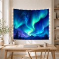 thumbnail image 5 of Aurora Borealis in Starry Mountain Forest Night Sky, Serene Celestial for Nature Lovers, Dramatic Night Landscape Art, Housewarming Gift, Tapestry Wall Hanging for Bedroom and Living Room, 5 of 7