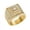 Gold, variant on Men's Stainless Steel Single Stone Micro Pave CZ Square Rings Crystal Wedding Finger Band Silver Size 12