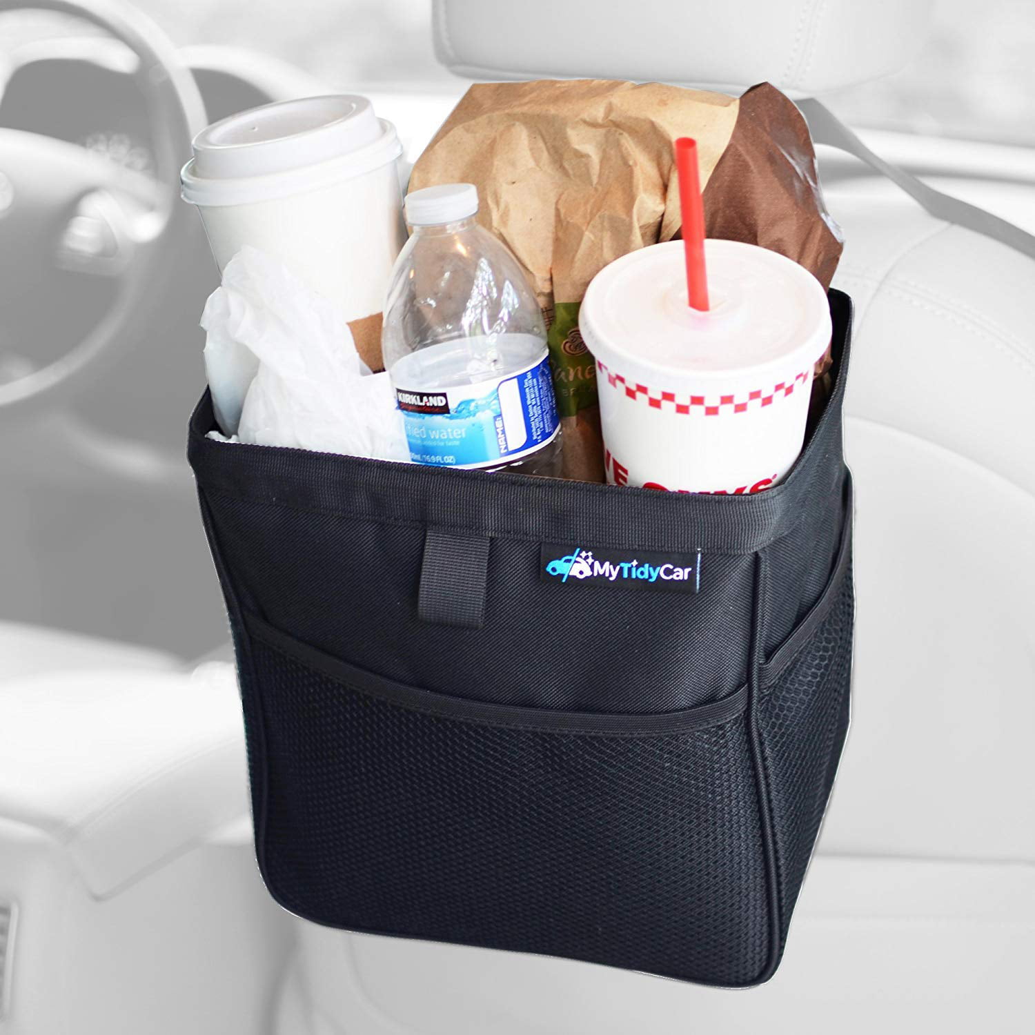 1x Portable Car Trash Can Garbage Bin Bags Organizer Waterproof H8T9 