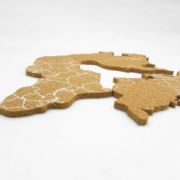 LOLIPPYY 1 Set Cork Board Map of the World Self Adhesive Brown Wall Decor Teaching Tool