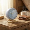 thumbnail image 2 of REGALWOVEN Spherical Mechanical Alarm Clock, Metal Casing, with Ring Stand, Ideal for Bedroom Nightstand Gray 4.1"L x 2.5"W x 3.5"H, 2 of 5