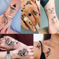 thumbnail image 2 of baomifa-52 Sheets Creative Black Tiny Crown Infinity Triangle Fake Tattoos For Men Women Realistic Stars Letters Tattoos For Kids Tattoos Temporary Waterproof Arm Hand Face Finger Neck Tatoo Stickers, 2 of 4