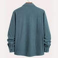thumbnail image 5 of GrmtClth Mens Corduroy Jacket Casual Oversized Button Down Shirt Jacket Soft Long Sleeve Jacket with Flap Pockets Blue S, 5 of 5