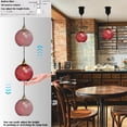 thumbnail image 3 of FSLiving Can Light Retrofit Recessed Light Adjustable Height 3 Lights Compatible E26 Adapter T24 Connector Conversion Kit for 4~5in Holes, Edison Bulb by Remote Control Deepred Hammered Glass Globe, 3 of 8