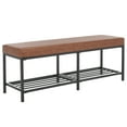 thumbnail image 2 of SAFAVIEH Yomi Modern Style 2 Rail Shelf Bench, Brown/Black (48 in. W x 14.5 in. D x 17.8 in. H), 2 of 8