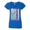 thumbnail image 2 of Survivor Awareness Flag Awareness Womens V-Neck Tee, Royal, Small, 2 of 3