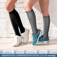 thumbnail image 4 of 3 Pairs Copper Compression Socks for Women & Men Circulation 15-20 mmhg - Better Blood Flow, Swelling, Best Support for Medical, Running, Nursing, 4 of 5