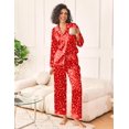 thumbnail image 4 of Ekouaer Womens Silk Satin Pajama Sets 2 Piece Sleepwear Pjs Set Long Sleeve Button Down Top and Pants Stripe Loungewear, 4 of 6