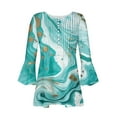 thumbnail image 4 of Womens 3/4 Sleeve Tops V Neck Casual Blouse Printed Shirt Womens Loose Tunic Tops, 4 of 5