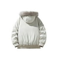 thumbnail image 4 of WRKEKC Mens Utility Cotton Jackets Solid Color Hooded Zip Long Sleeve Jacket Mens Casual Winter Outerwear, 4 of 9