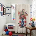 thumbnail image 3 of Independence Day Flower Shower Curtain, 48" x 72", U.S. Flag Freedom Floral Retro Linen Waterproof Bathroom Curtain Washable Shower Curtain Set with 12 Hooks, 3 of 9