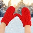 thumbnail image 2 of Skpblutn Glove Er Thicken Finger Thermal Skiing Mitten Knitted Warm Gloves Red One Size, 2 of 4
