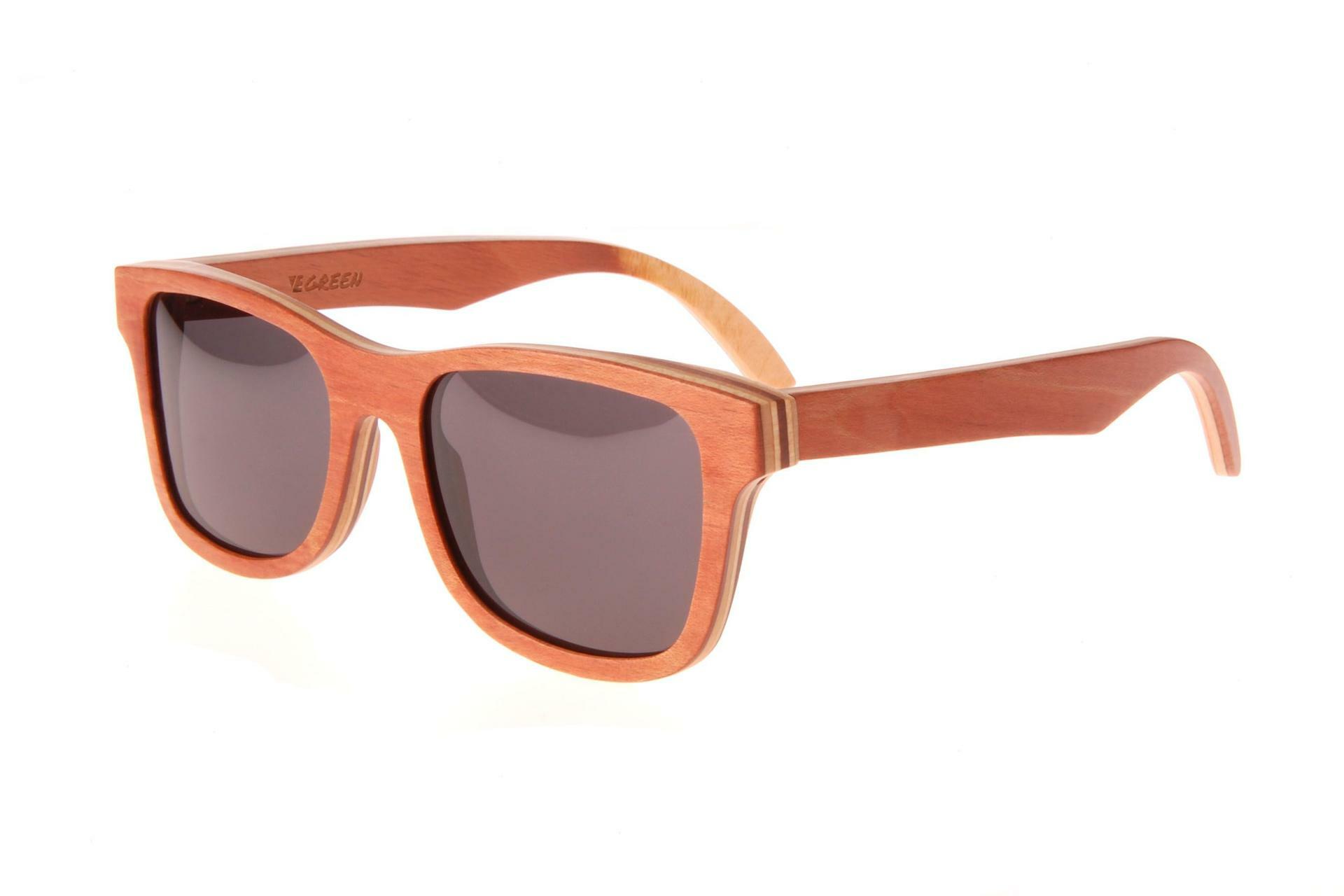 New Premium Wooden Polarized Honey Willow Sunglasses 54mm with Grey Lenses 12696_front.jpg main image 4