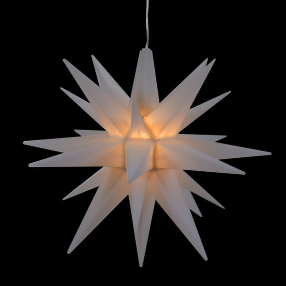 Northlight LED Lighted Moravian Christmas Star Decoration - 12" - Warm White -  10' Clear Wire