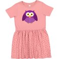 thumbnail image 3 of Inktastic Purple Owl Bird Girls Toddler Dress, 3 of 5