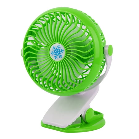

GPCT Clip Fan Rechargeable Battery USB Rotation Adjustable Fan Green