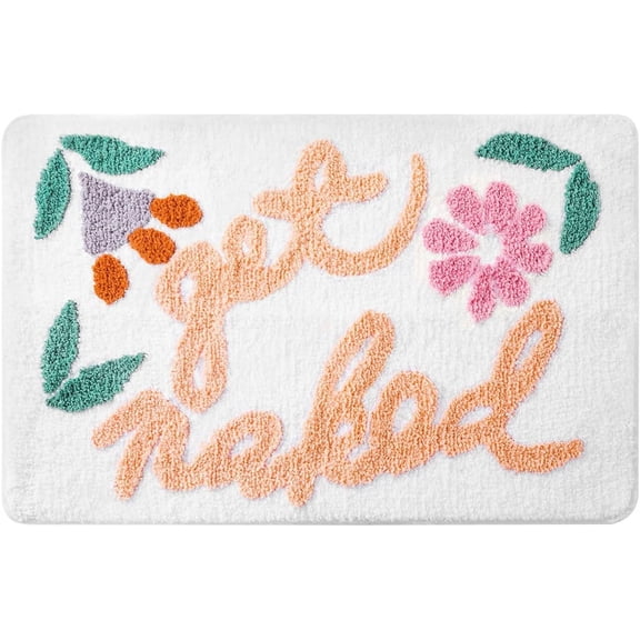 Get Naked Bath Mat Soft Thick Microfiber Bath Rug Non Slip Absorbent Funny Cute Bathroom Decor Mat, Machine Washable 20"X 32"